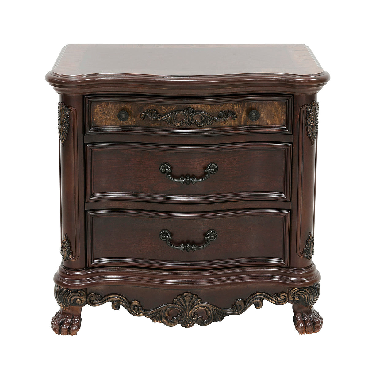 Nightstands Bedroom Engineered Wood Traditional Cherry Set of 2