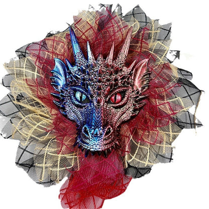 Halloween Full Face Dragon Mask Garland Ball Party Decoration Wreath