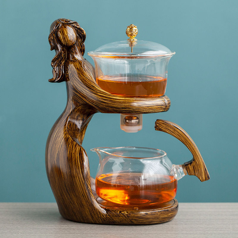 Maid Semi-automatic Tea Set Tea Making Kungfu Teapot Automatic Tea Set Heat-resistant Glass Holder Base Tea Infusers Tea Ware - Eloy Royal