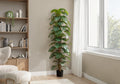 Artificial Plant, 83' Tall, Monstera Tree, Floor, Indoor, Decorative, Green Leaves, Black Pot