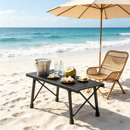 Robust Camp Table,Foldable Table,Portable Table with Two Adjustable Heights