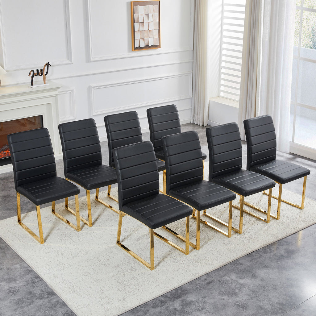 8-Pack - Heavy-duty chairs set: 2.1' thick cushion, iron frame, perfect for home or office. Classic colors, great value