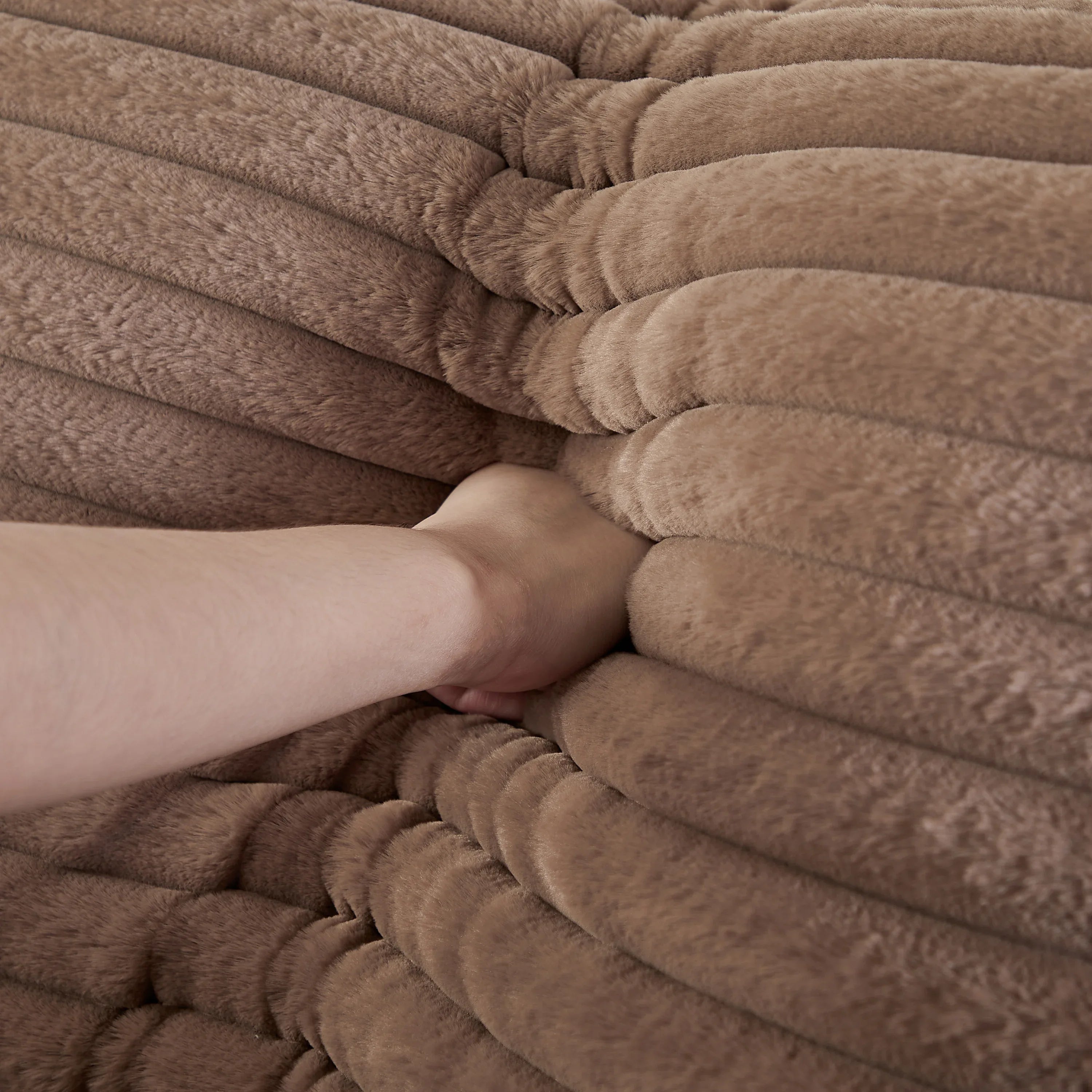 55'L Corduroy Sponge single sofa,No Assembly Required,Fluffy Modern Sleeper Chair for Living room, Bedroom, Lounge and Projection Room(Not a swivel chair.) - Eloy Royal