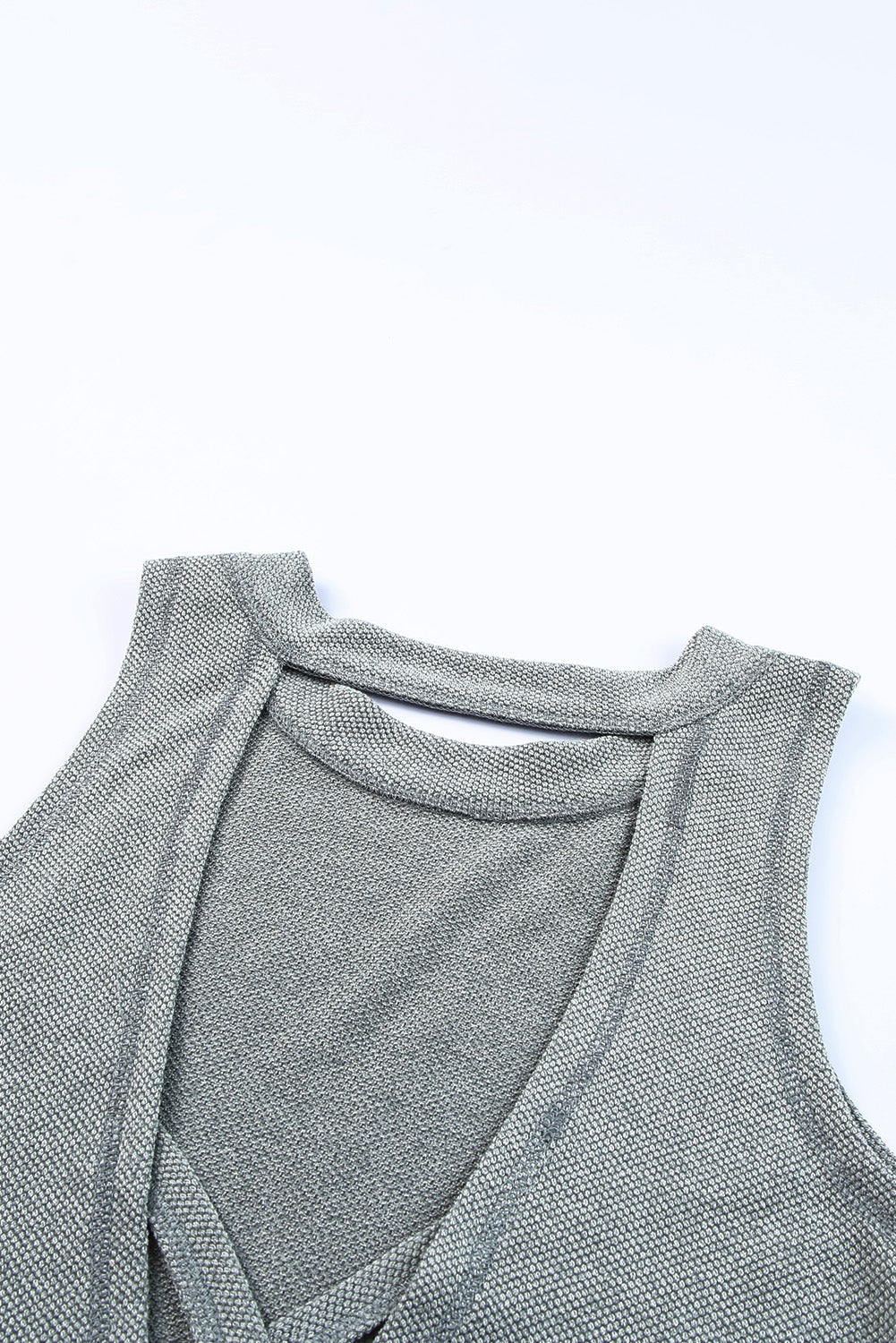 Gray Crisscross Cut-out Back Knit Tank Petal Dress - Eloy Royal