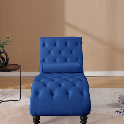 Classical Velvet Recliner Chair with Button Tufting & Silver Nailhead Trim - Vintage Style Lounge Armchair with Solid Wood Frame for Living Room, Study, Bedroom