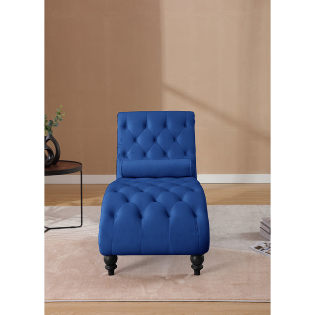 Classical Velvet Recliner Chair with Button Tufting & Silver Nailhead Trim - Vintage Style Lounge Armchair with Solid Wood Frame for Living Room, Study, Bedroom