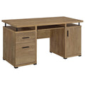 Swan Mango 55-inch 2-Drawer Computer Desk with Raised Top in Warm Mango Wood Finish, Engineered Wood Construction