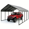 Heavy Duty Carport 12 x 20 Shelter - Perfect Solution for Vehicles, Boats & Equipment - Durable, All-Weather, Quick Assembly - Spacious, Secure, Reinforced - Gray