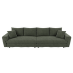 102.4 'Plush Corduroy 4-Seat Sofa,Modern Comfy Upholstered Sofa Cloud Couch,Deep Seat Couches with Soft Pillows and Movable Ottoman,Convertible Sofa Lounge Chair,for Living Room,Apartment,Office,Green - Eloy Royal