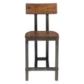 Counter Height Chairs Dining Room Wood Veneer Rustic Set of 8 Brown