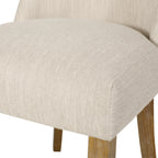 Classic Fabric Dining Chair Beige Upholstery 25x20x35 Inches - Eloy Royal