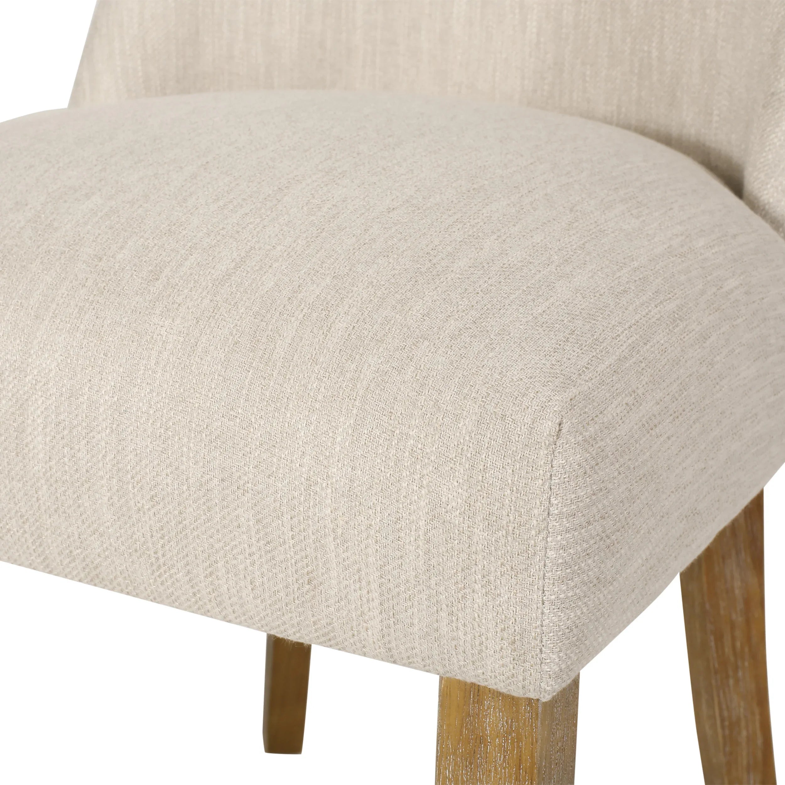 Classic Fabric Dining Chair Beige Upholstery 25x20x35 Inches - Eloy Royal