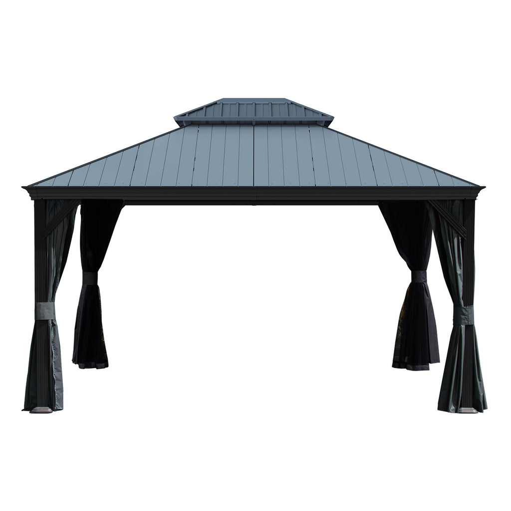 Oakridge Resin-Roof Hardtop Gazebo, Dark Gray, 12 x 14 ft