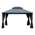 Oakridge Resin-Roof Hardtop Gazebo, Dark Gray, 12 x 14 ft
