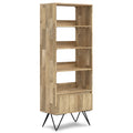 Diaz 64 inch Tall Solid Mango Wood Tall Bookcase in Natural
