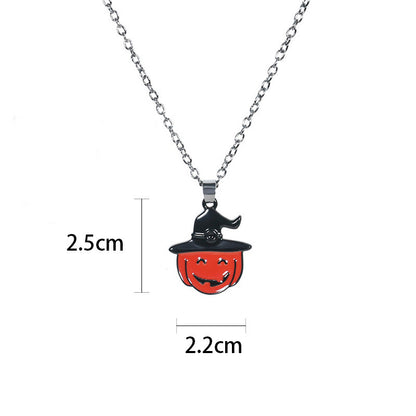 Ghost Festival Ghost Skull Bat Pumpkin Head Pendant Necklace