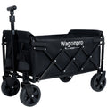 Expandable Dual-Layer Utility Wagon with 100% Extra Space - 225lbs Grocery Cart for Camping, Shopping, Sports, Gardening, Fishing, Black