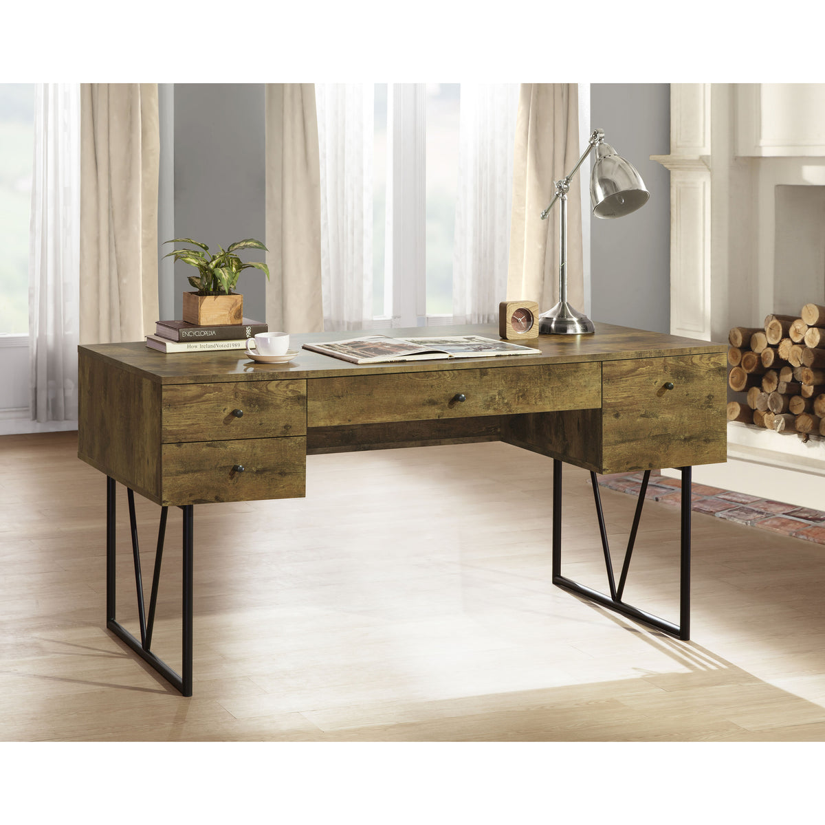 Sonoma Rustic Nutmeg 4-Drawer Writing Desk