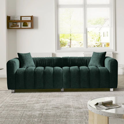 83.46 in in Premium Velvet Sofa 3-Seater Loveseat with Modern Bubble Upholstered