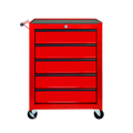 Rolling Metal Tool Chest with 5 Drawers, 20' 5-Drawer Tool Chest Cabinet with Ball Bearing Drawer Slides, Steel Tool Storage Box Organizer-RED
