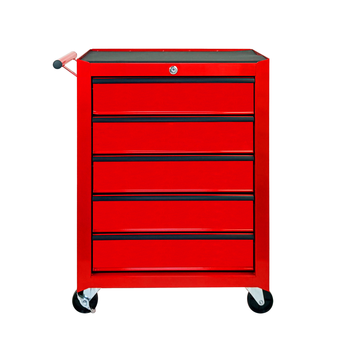 Rolling Metal Tool Chest with 5 Drawers, 20' 5-Drawer Tool Chest Cabinet with Ball Bearing Drawer Slides, Steel Tool Storage Box Organizer-RED