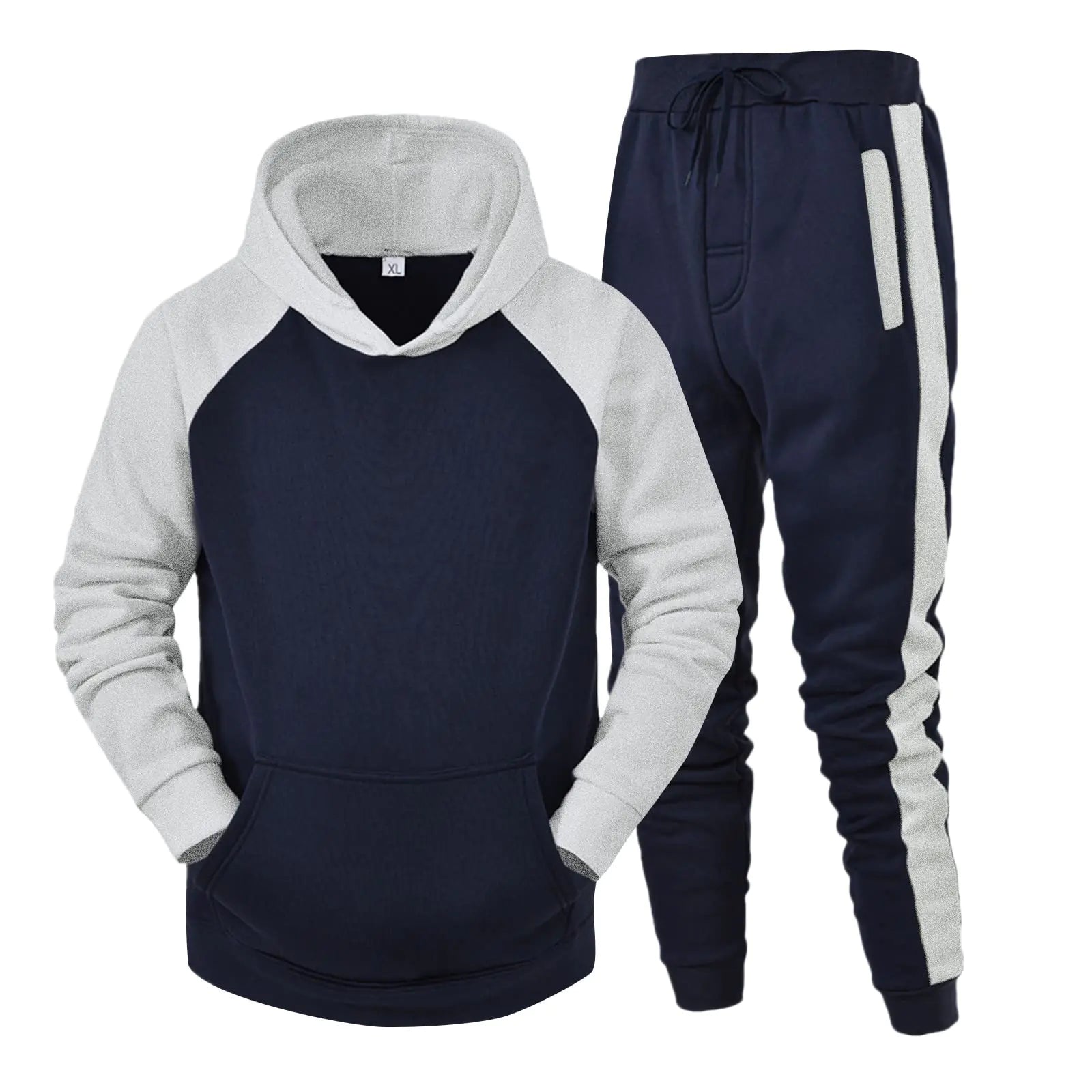 Mens Tracksuit 2 Piece Hoodie Jogging Sweatsuits Sets Pullover Casual Running Sport Hoodie and Sweatpants Set for Men Navy XX-Large 02-navy XX-Large