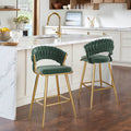 25.2' Modern Velvet Counter Stool with Gold Accents, Ergonomic Design & Plush Seat for Kitchen Island & Bar