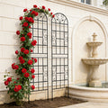 2 Pack Metal Garden Trellis 86.7' x 19.7' Rustproof Trellis for Climbing Plants Outdoor Flower Support Black
