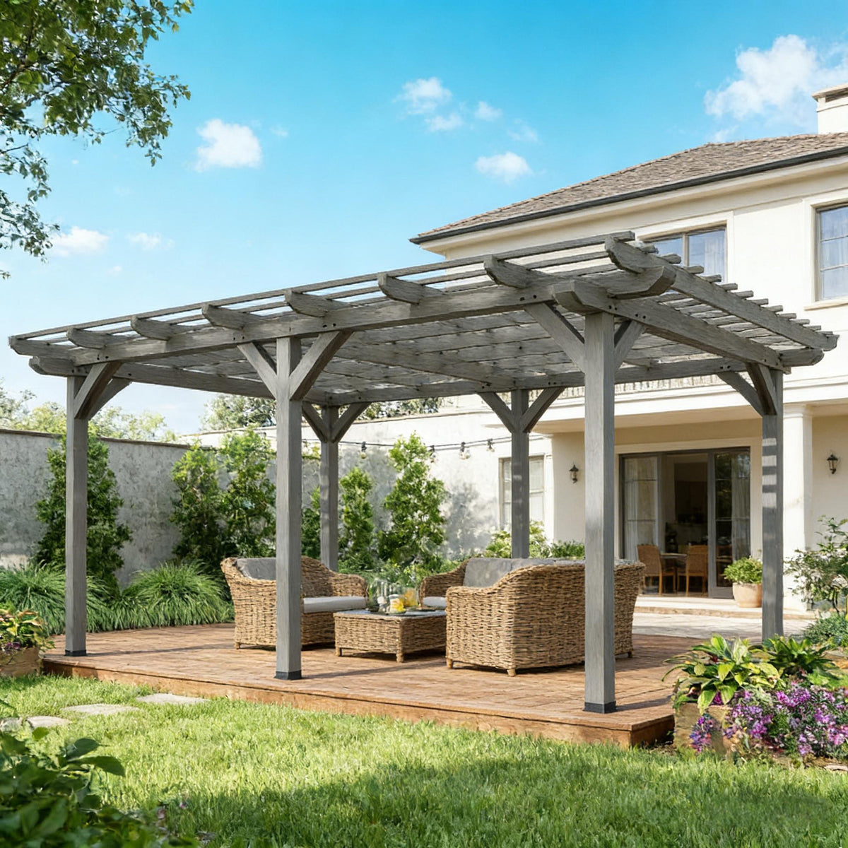 Stable Wooden Pergola,Grape Vine Gazebo,Outdoor Pergola