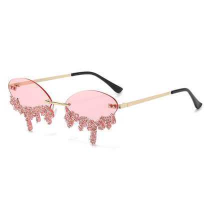 Cross-border New Arrival Frame Tears Diamond Studded By Hand Sunglasses