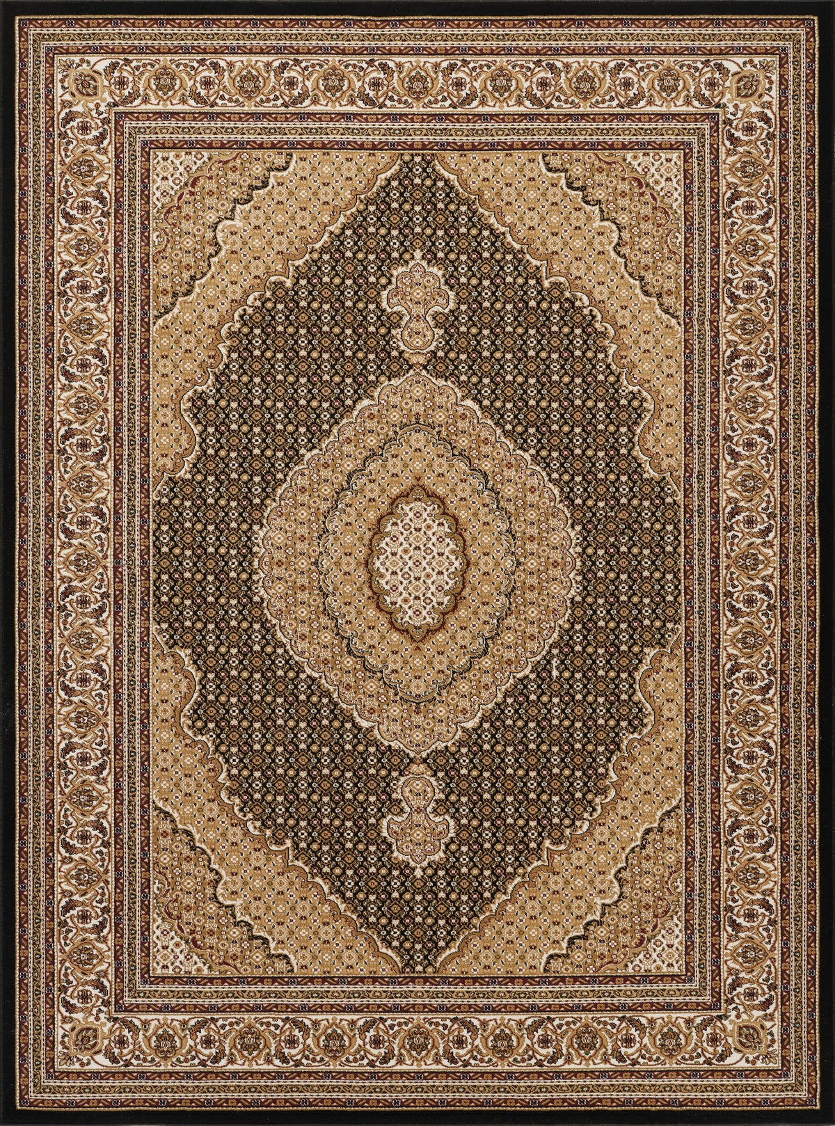 Manchester GC_HER5003 Black 7 ft. 10 in. x 10 ft. 6 in. Area Rug