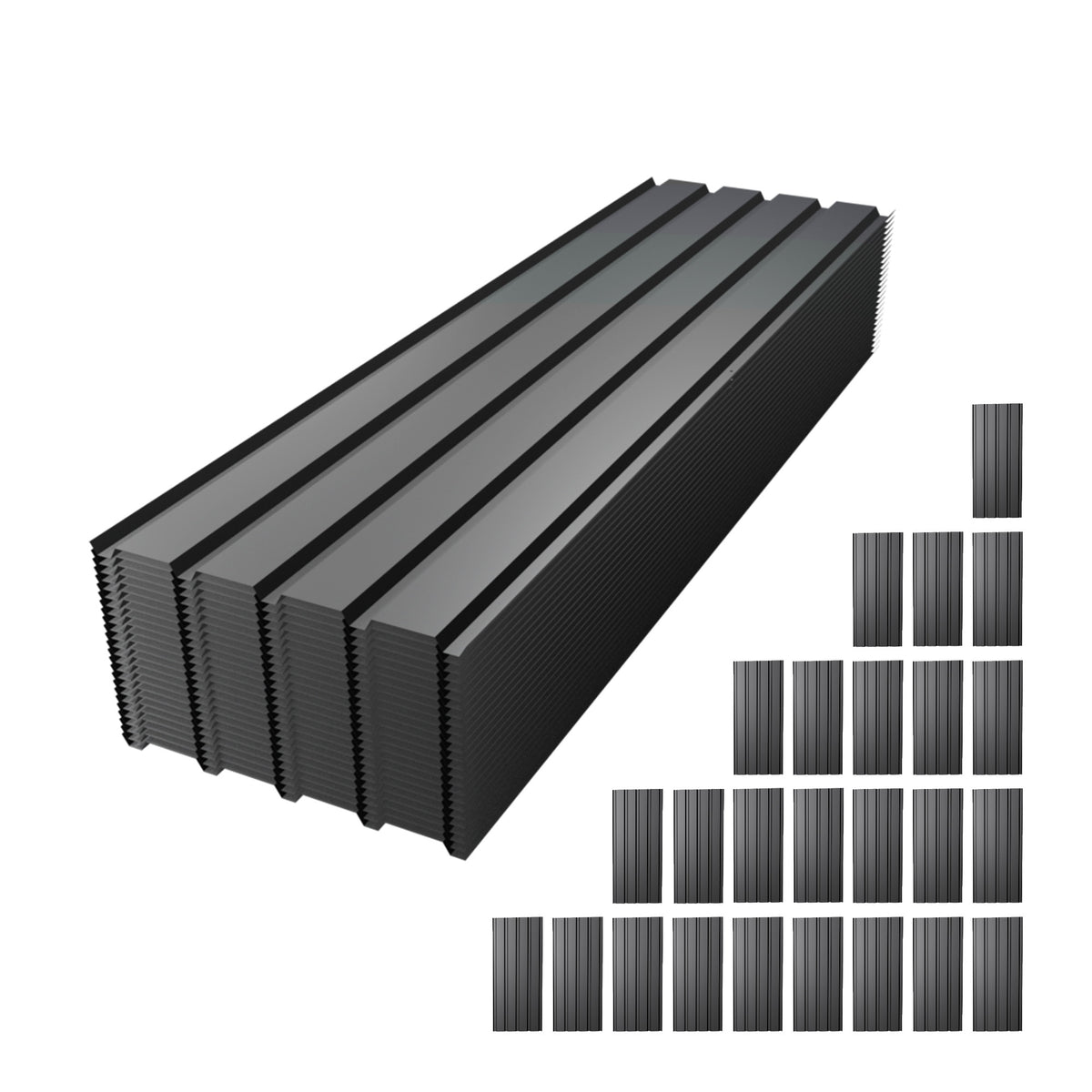 Metal Roof Panel Length 61IN Galvanized Roof Panels 25 PCS Waterproof Heavy Duty Metal Roof Panels for Outdoor House Storage Stables Patio Garages Sheds,Gray