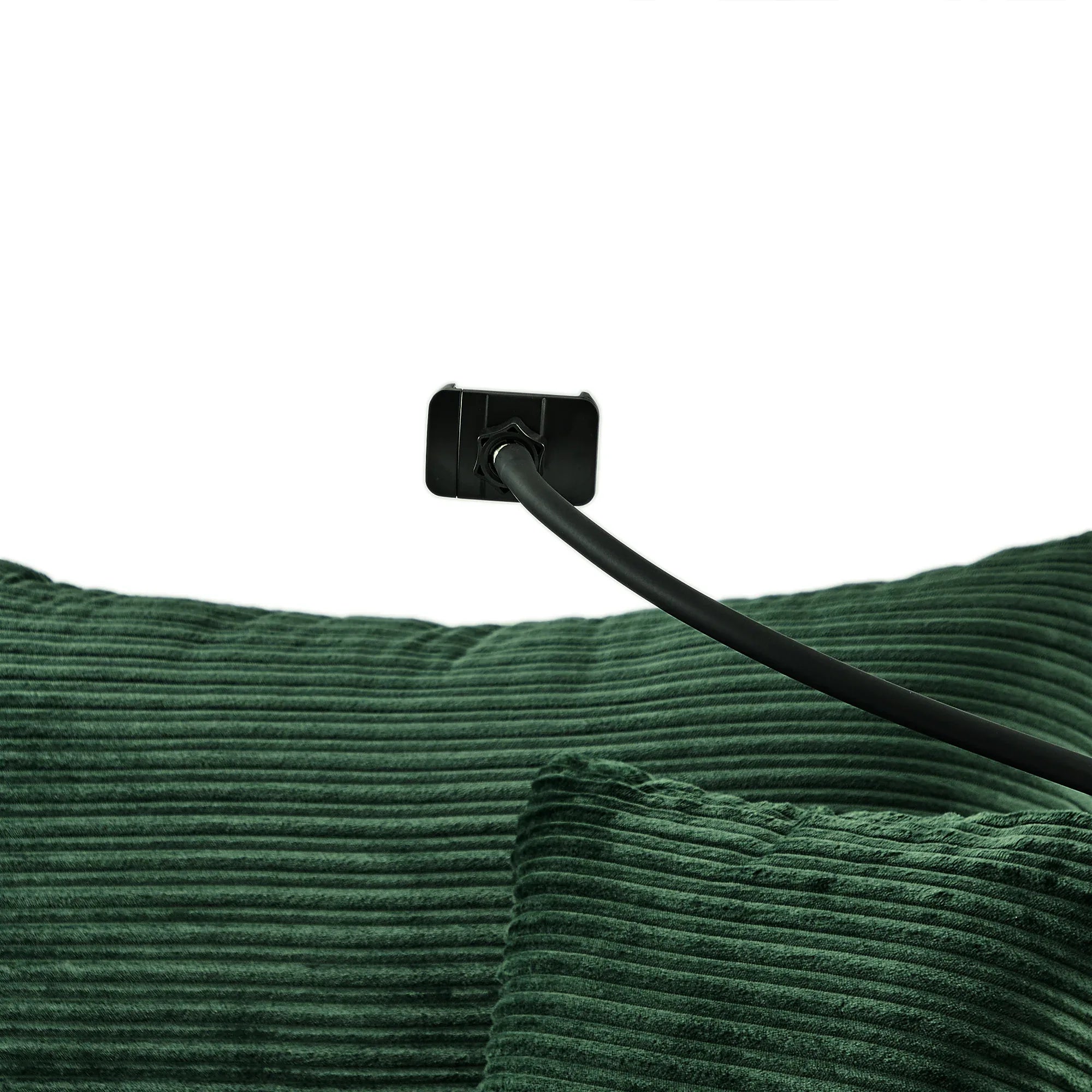Modern Style Single Sofa Couch with Storage, USB Ports, Cup Holders, Green Corduroy - Eloy Royal