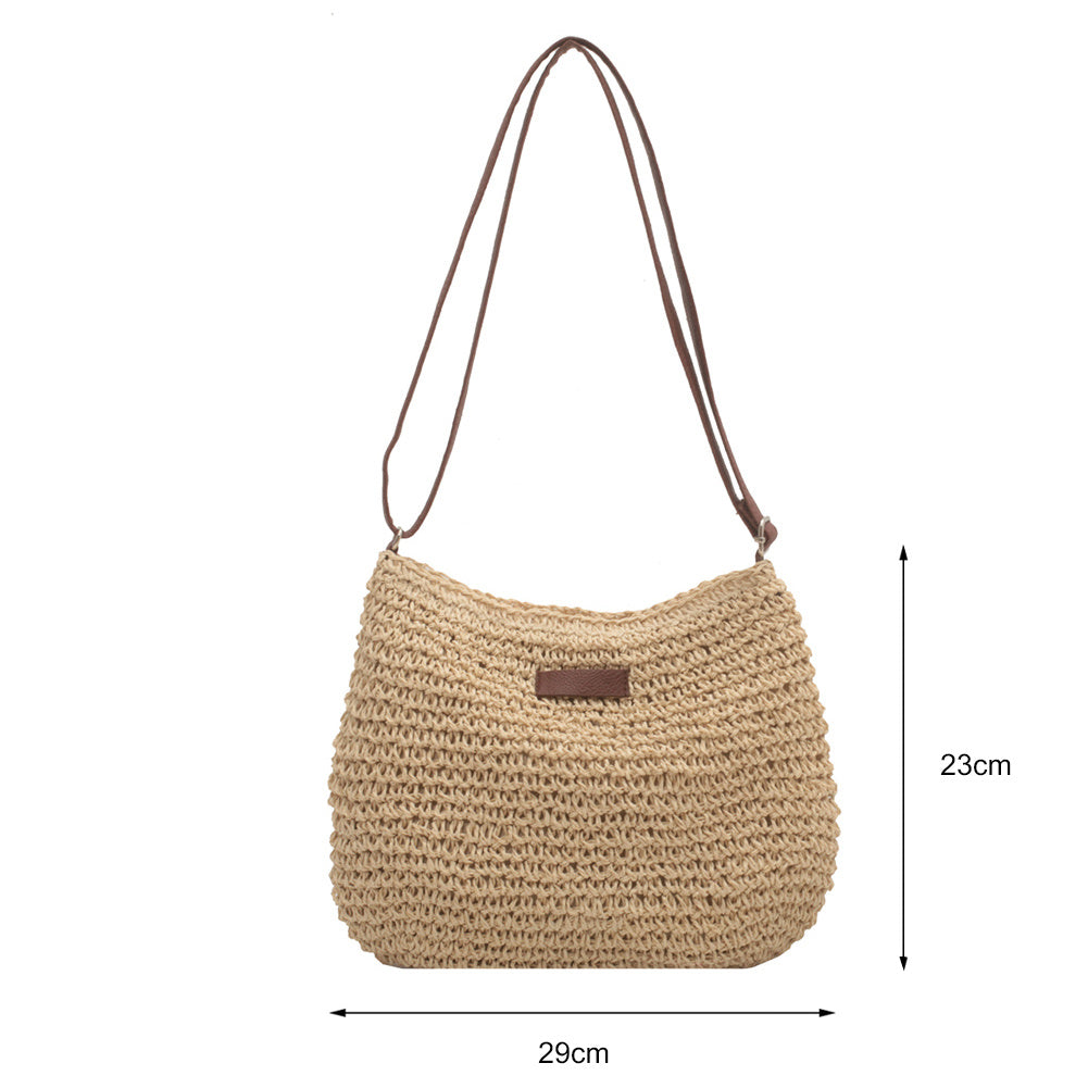 Niche Design Vacation Straw Tote Bag