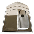 Camping Shower Tent, 2-Room Foldable Portable Privacy Tent Changing Room with Ground Stakes, Ropes, and Carry Bag, 150D Oxford Fabric with Silver Coating, for Camping, Beach, and Fishing