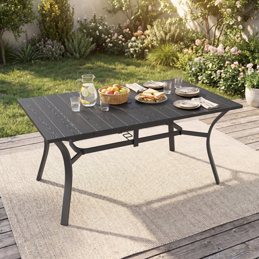 1 Pieces Oudoor Indoor Dinning Rectangular table Black Color