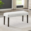 Madison Contemporary Gray Upholstered Dining Bench with Espresso Wood Finish