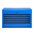 Heavy Duty Metal Tool Box, 24-inch, Portable Metal Tool Box with 9 Drawers, Small Tool Chest with EVA Liners, Ball Bearing Slide Drawers Locking & Powder Coated Finish, Multi-Function Tool Organizer