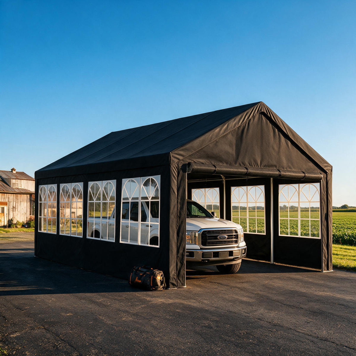 13'x26' Carport Car Canopy Party Tent Outdoor Gazebo with Removable Sidewalls Outdoor Gazebo Commercial Tents for Parties Wedding BBQ