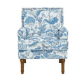 Chic Botanical Pattern & Warm Palette: Features an earthy blue floral print inspired by botanical art, adding artistic elegance to any room setting