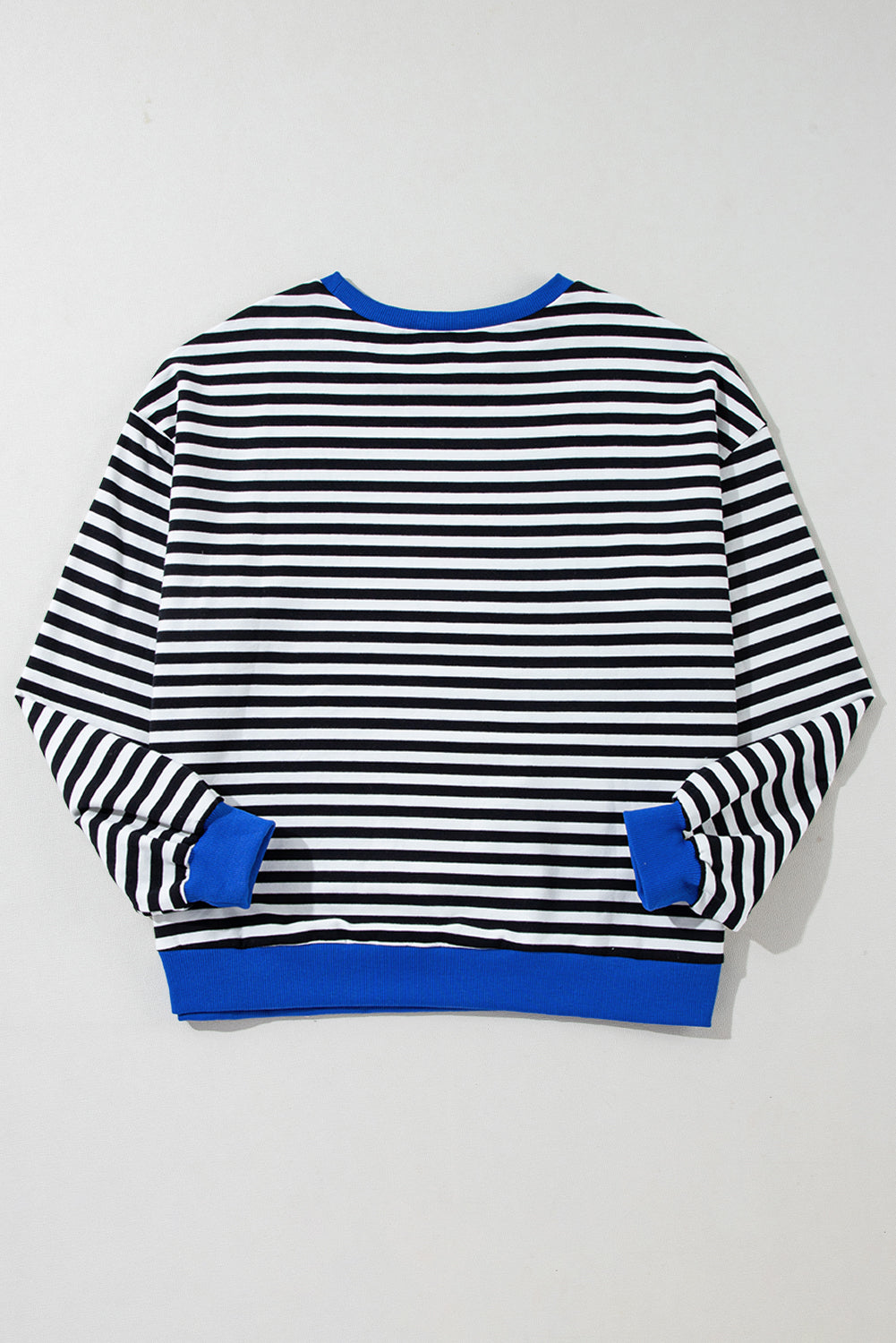 Green Stripe Contrast Edge Oversized Sweatshirt