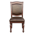Side Chairs Dining Room Wood Veneer Traditional Set of 8 Brown