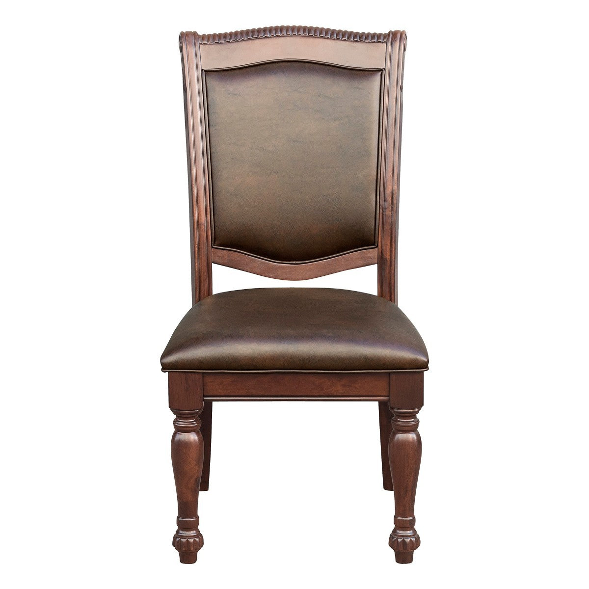 Side Chairs Dining Room Wood Veneer Traditional Set of 8 Brown