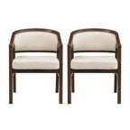 Wooden Frame Dining Chair with upholstere back,Frame color Walnut,set of 2