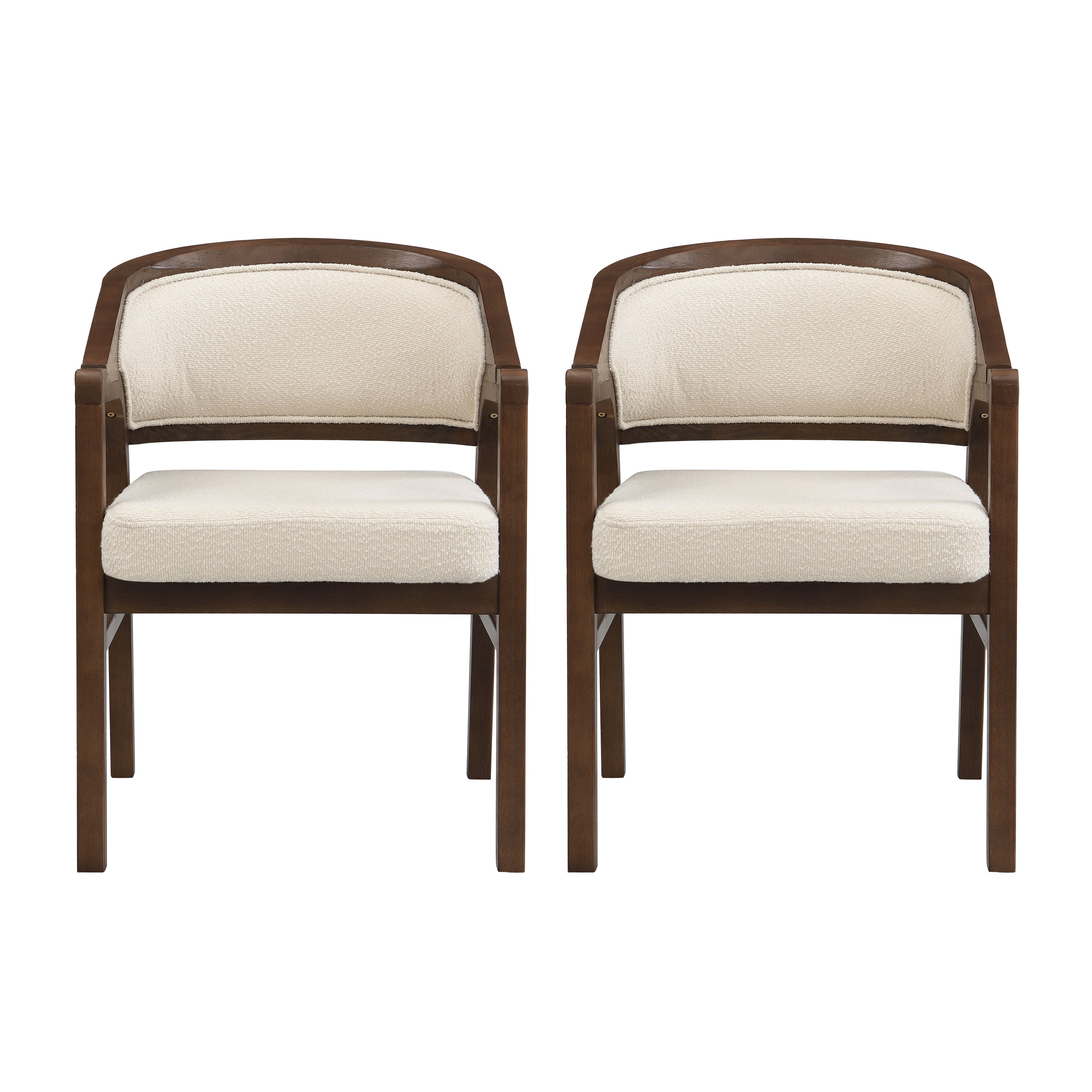 Wooden Frame Dining Chair with upholstere back,Frame color Walnut,set of 2