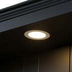 78.75''H 4-Tier Display Shelf, with 5-Colors Dimmable Ceiling Light, Freestanding Farmhouse Bookcases with Storage & Doors, Bookshelf with Adjustable Glass Shelves for Home & Office - Black - Eloy Royal