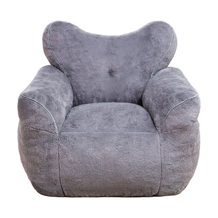 Bean Bag Chair, Faux Fur Beanbag Chair for Adults,Comfy  Sofa with  heart-shaped Back Support, Large Reading Chair for Living Room, Bedroom, Apartment (Gray)