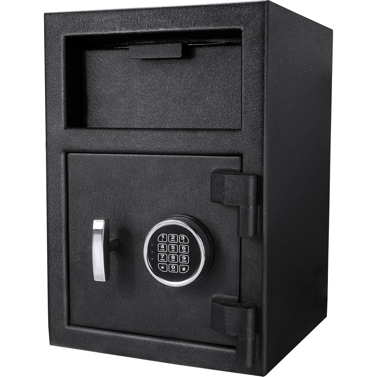 Dx200 Keypad Depository Safe with Anti-Fishing Baffles in Black Steel, 14x14x20 inches