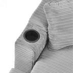 Modern Style Single Sofa Couch with Storage, USB Ports, Cup Holders, and Phone Holder, Grey Corduroy, 41.7' - Eloy Royal