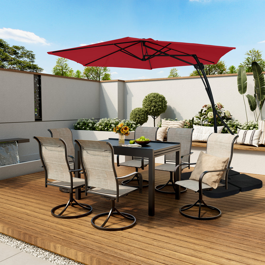 10ft Outdoor Patio Cantilever Umbrella with Stand